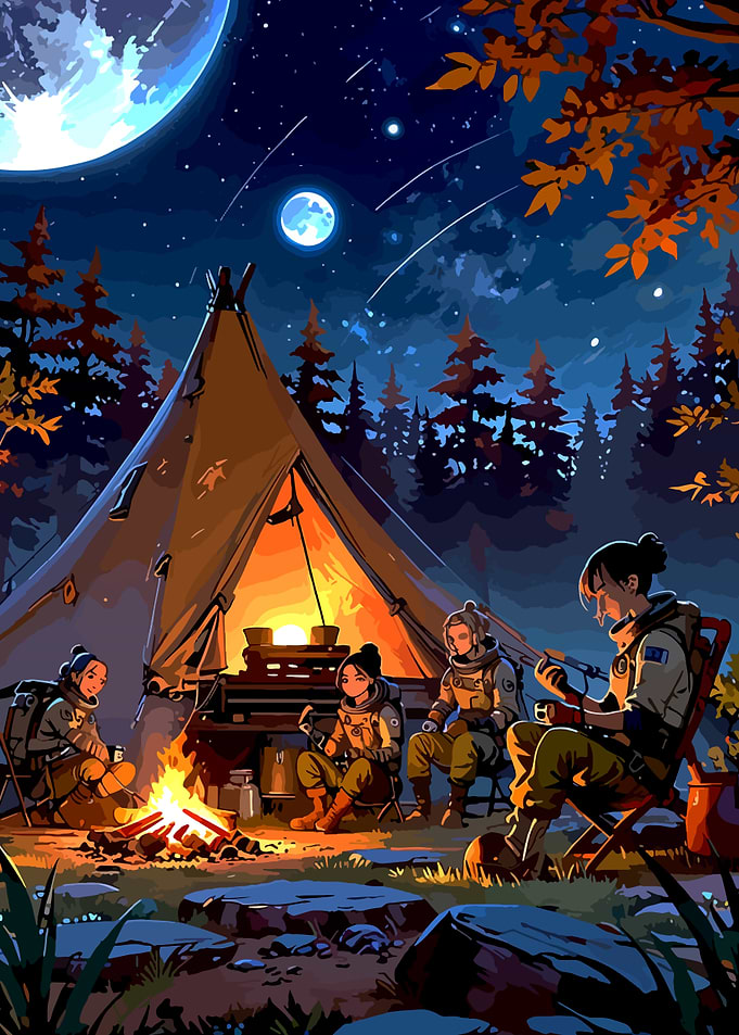 Campfire Under the Stars
