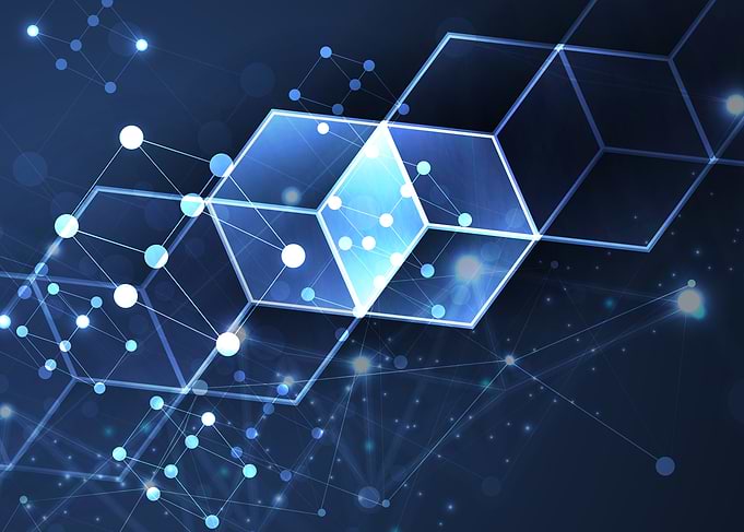 Abstract Blue Hexagon Pattern