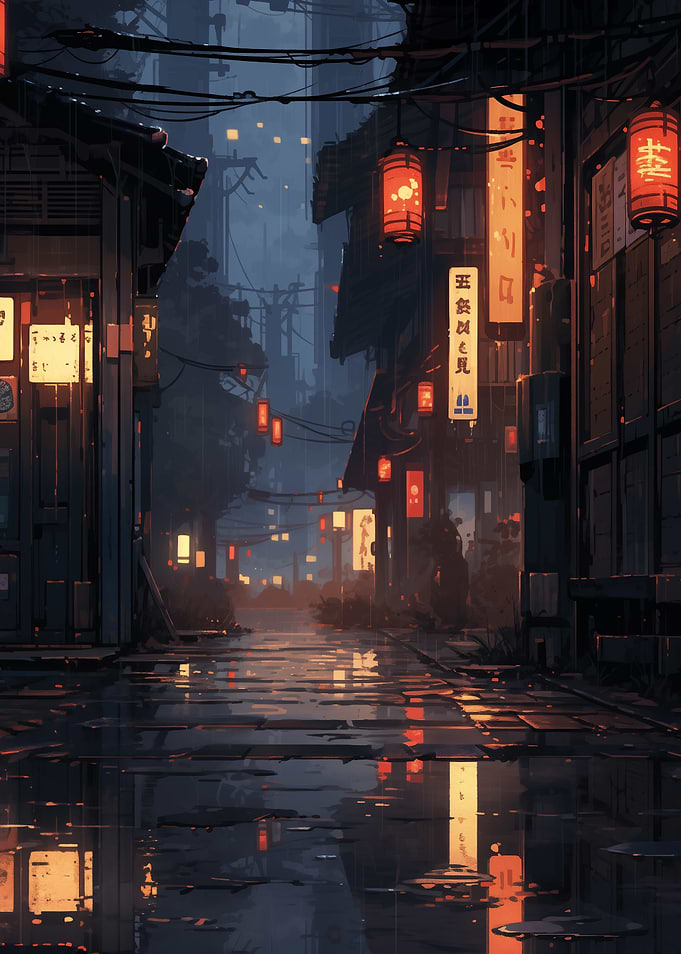 Rainy Japanese Street