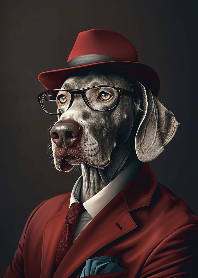 Dog in Suit and Hat