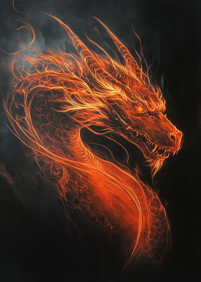 Fiery Dragon Portrait