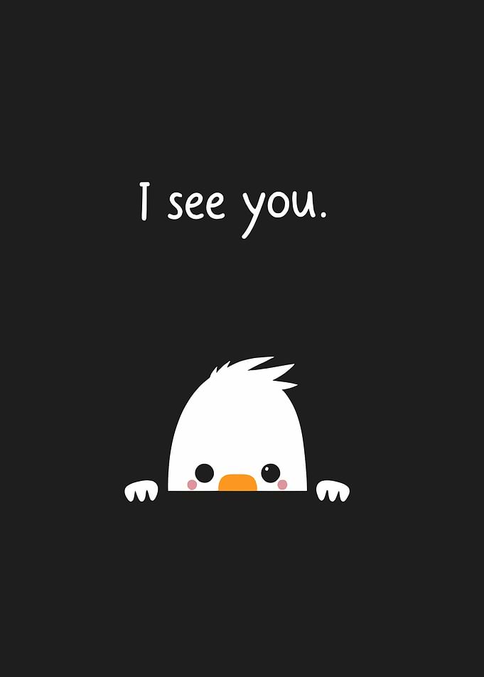 Cute Duck Saying I See You