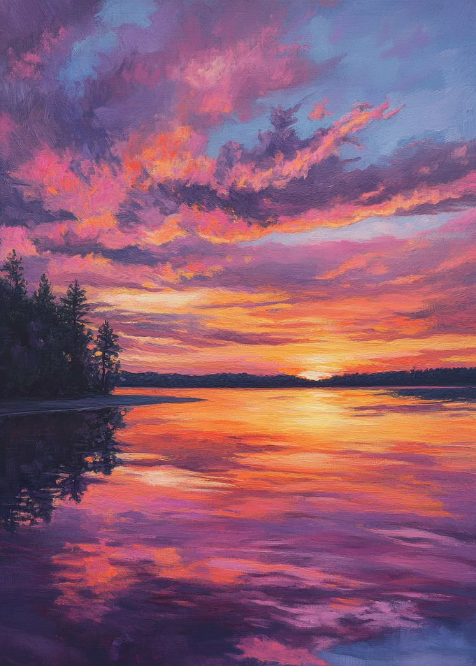 Sunset Lake Reflection