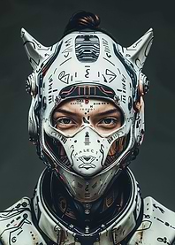 Cyberpunk Helmet Portrait