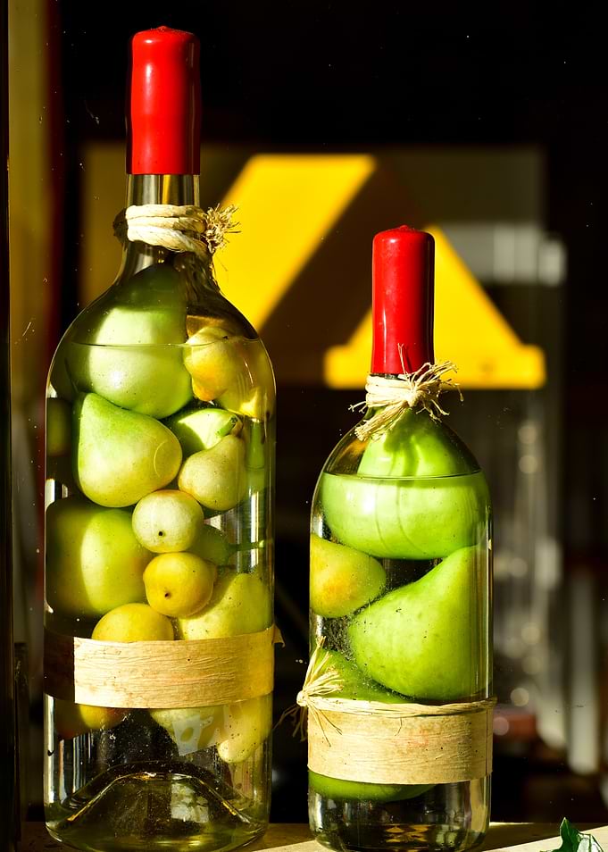 Pear Infused Wine Bottles