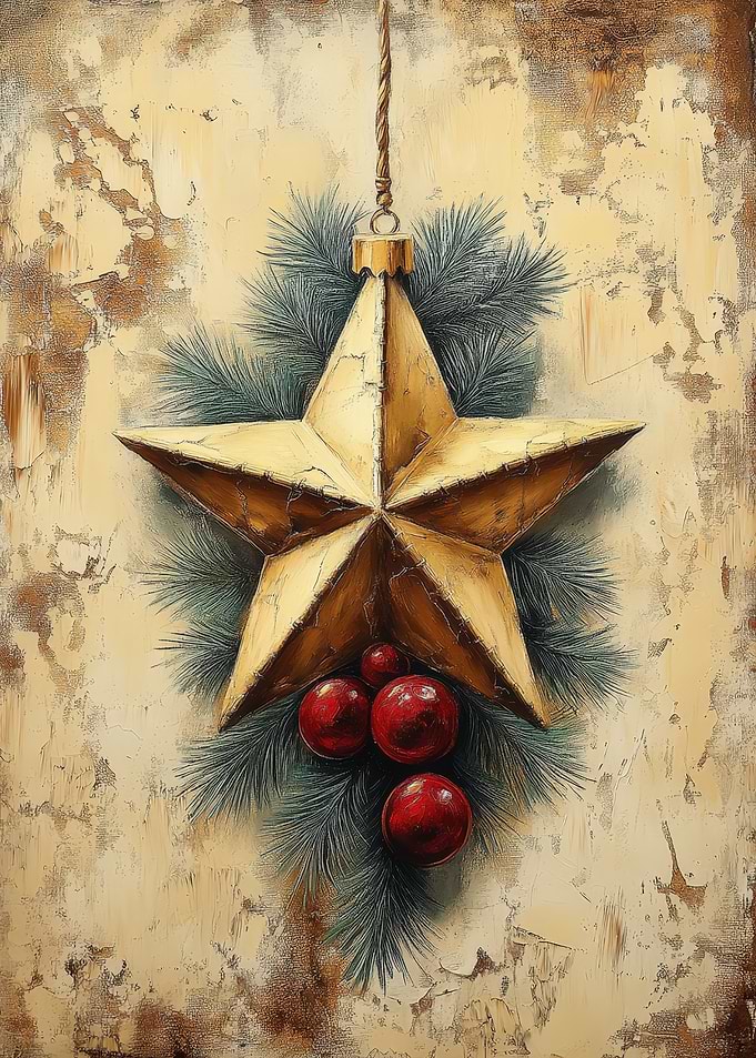 Gold Star Christmas Ornament