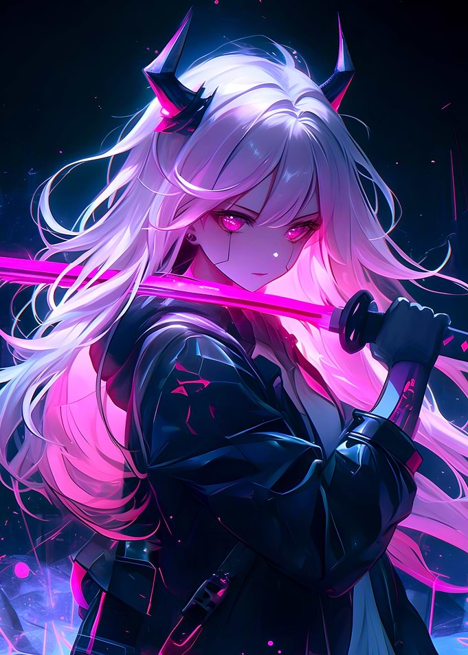 Neon Anime Girl