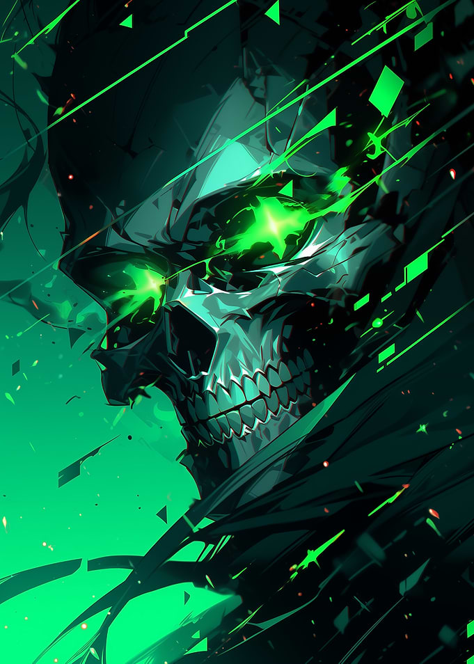 Green Skull Illustration