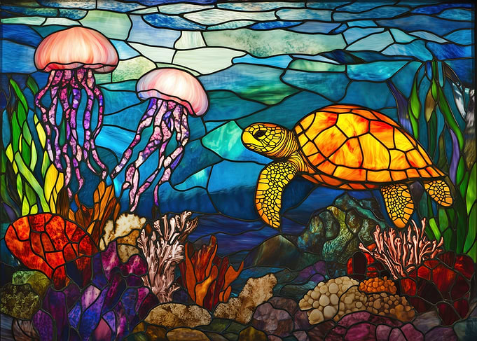 Stained Glass Sea Turtle