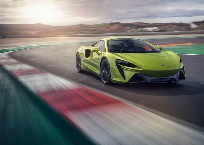 Green McLaren on Race Track