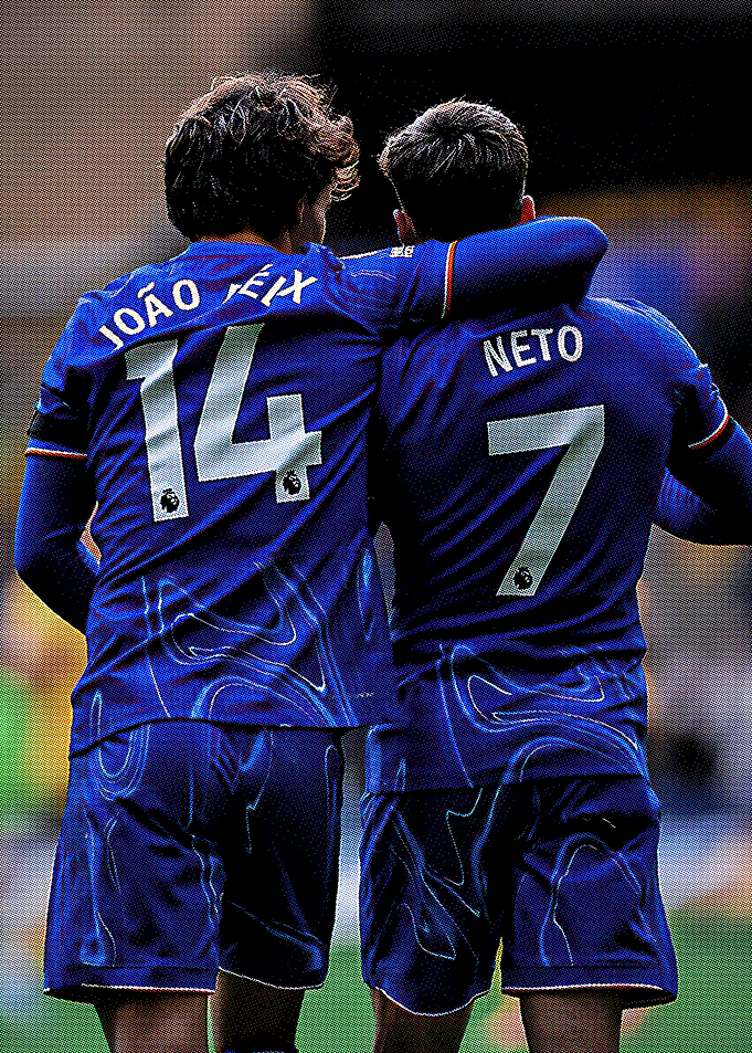 Soccer Players in Blue Jerseys