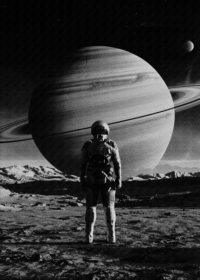 Astronaut and Saturn