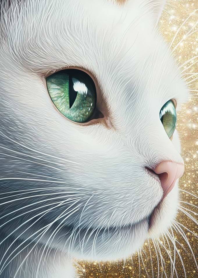 White Cat Portrait