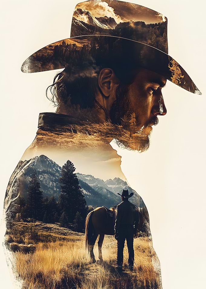 Cowboy Double Exposure