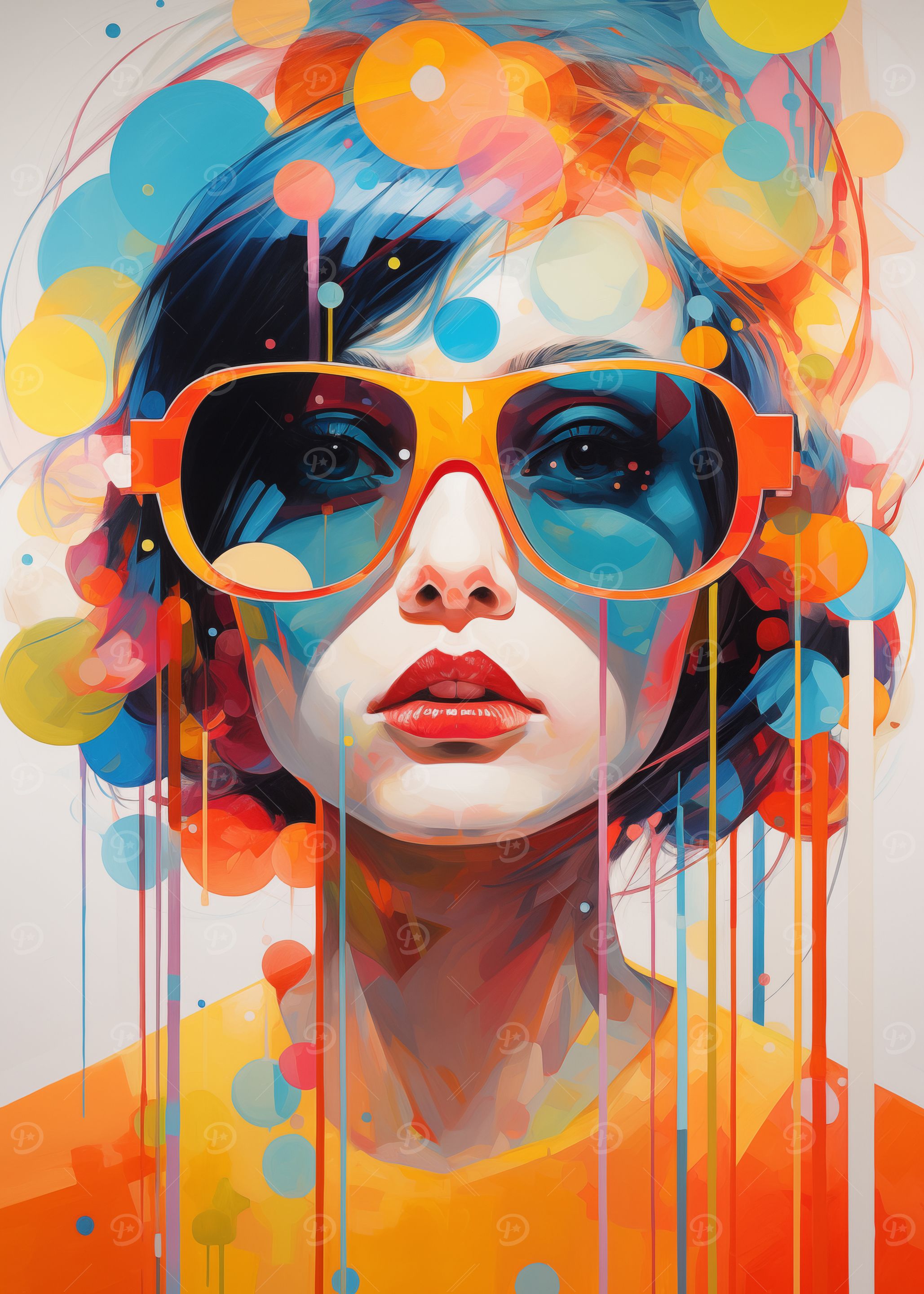 Colorful girl portrait art