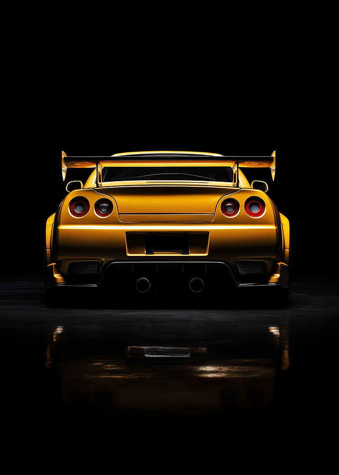Nissan GTR R34 Yellow car
