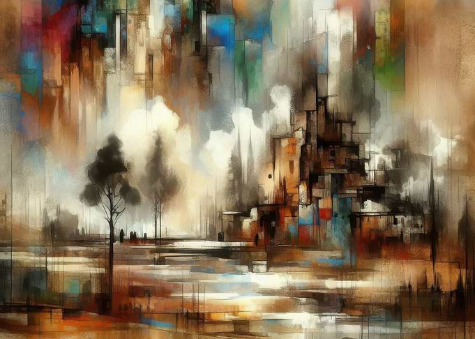 Abstract Cityscape Painting