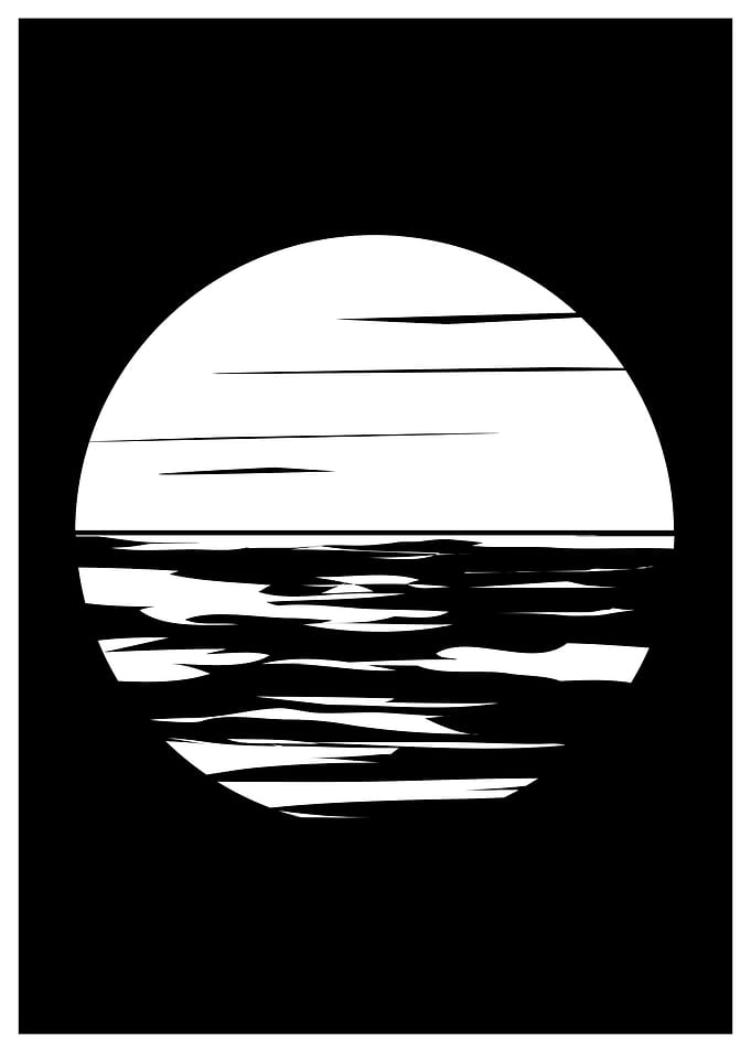 Sunset Ocean Minimalist Art