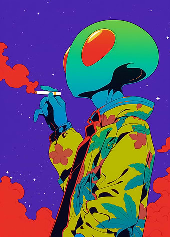 Alien Smoking in Space