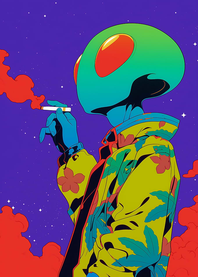 Alien Smoking in Space