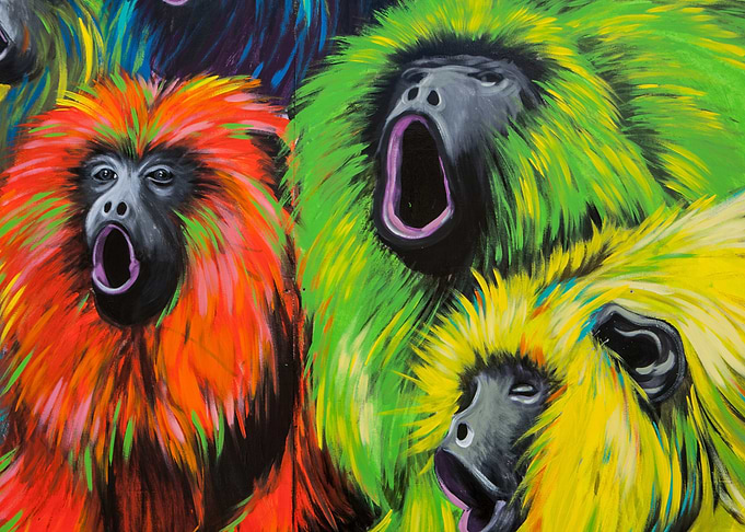 Urban Monkeys, graffiti street art. London, UK