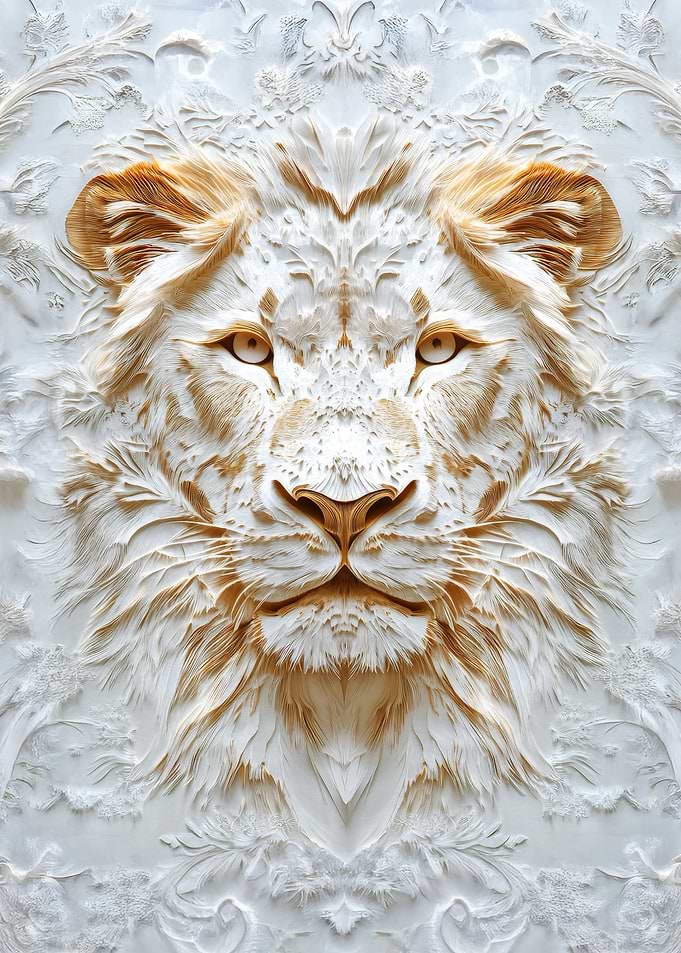 Lion Head Carving