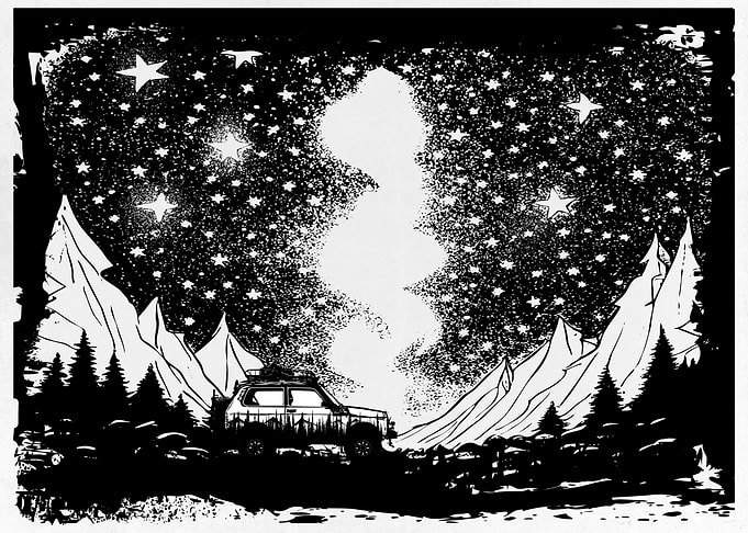 Night Drive Through Mountains