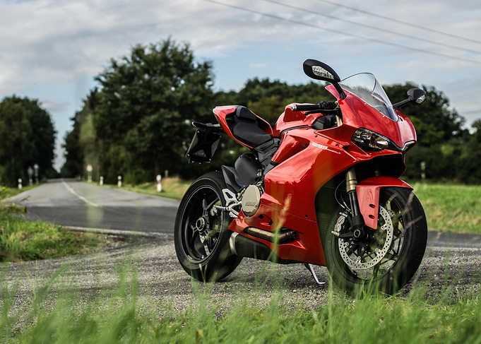 Red Sportbike on Road