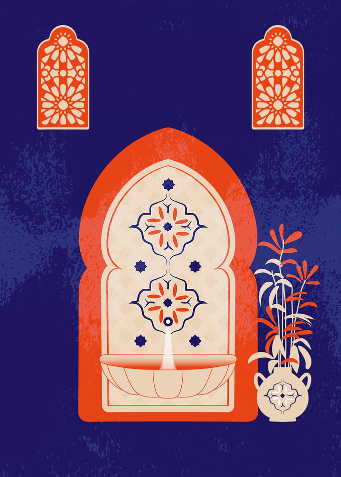Moroccan Archway with Fountain