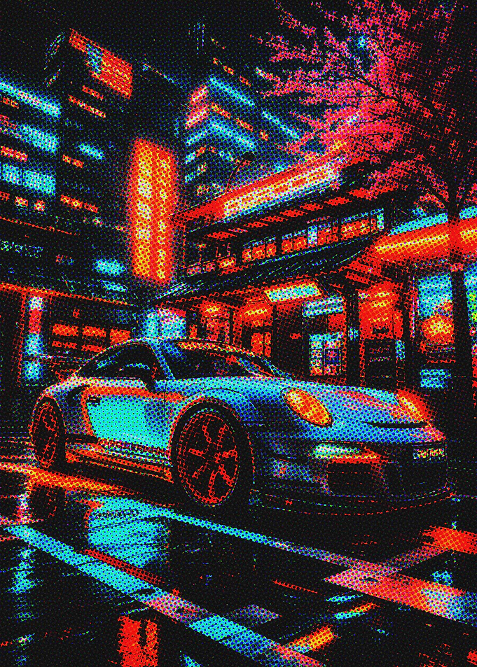 Neon City Nightscape
