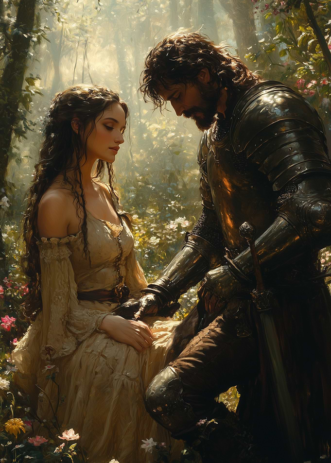 Knight and Lady in Forest