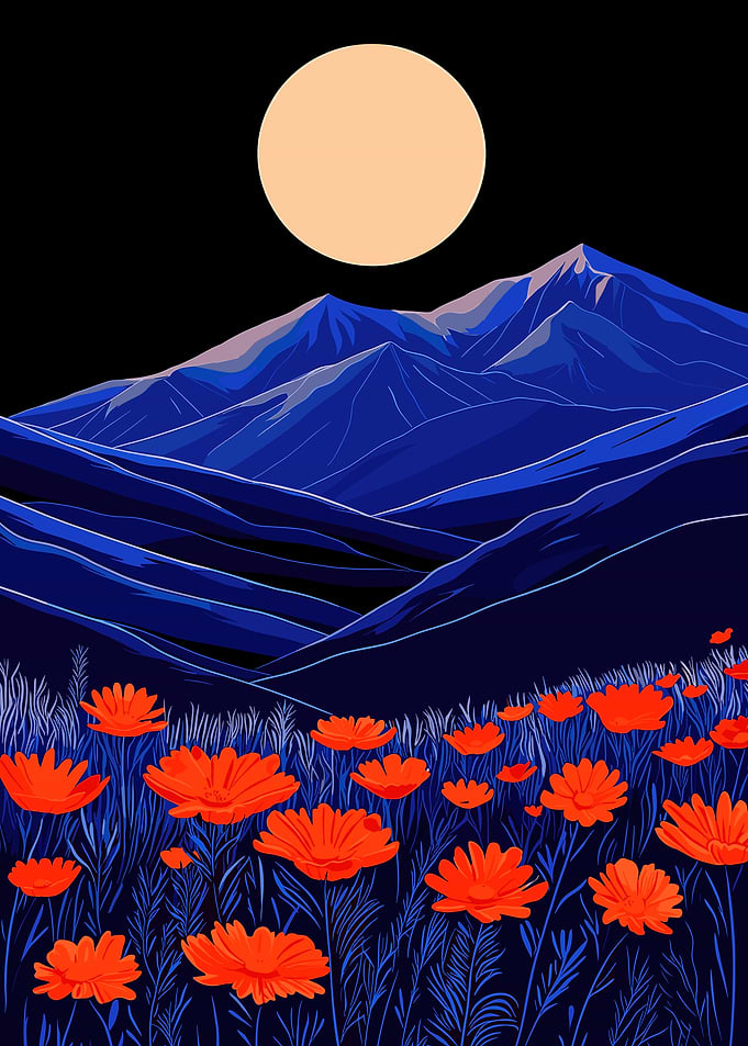Night Mountains & Flowers