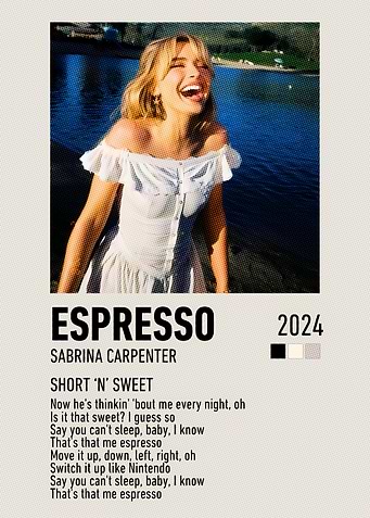 Sabrina Carpenter Espresso Music Poster