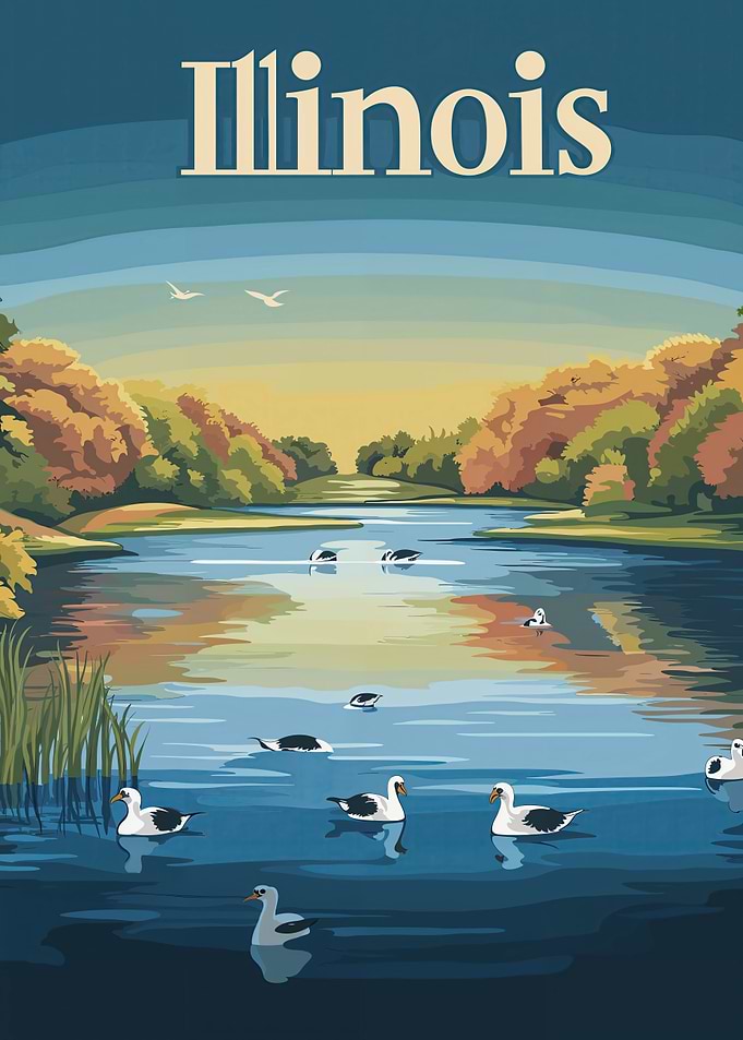 Illinois Landscape Poster
