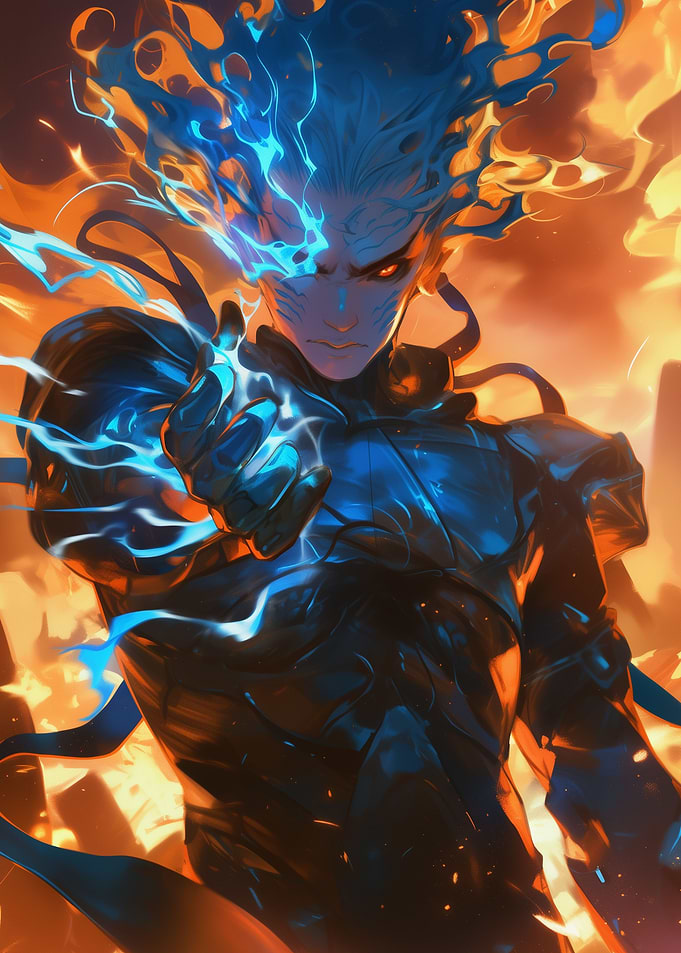 Fiery Anime Warrior