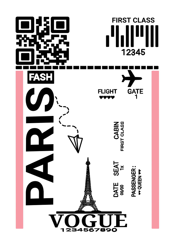 Paris Vogue Boarding Pass