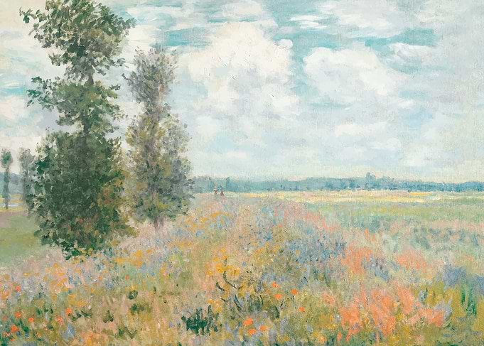Impressionist Meadow Landscape