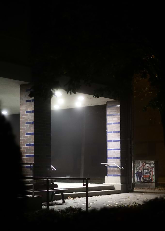 Nighttime Entrance with Fog