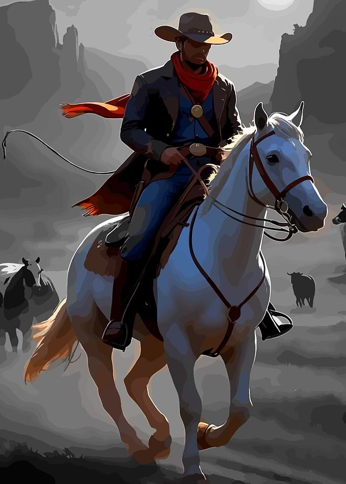 Cowboy on Horseback