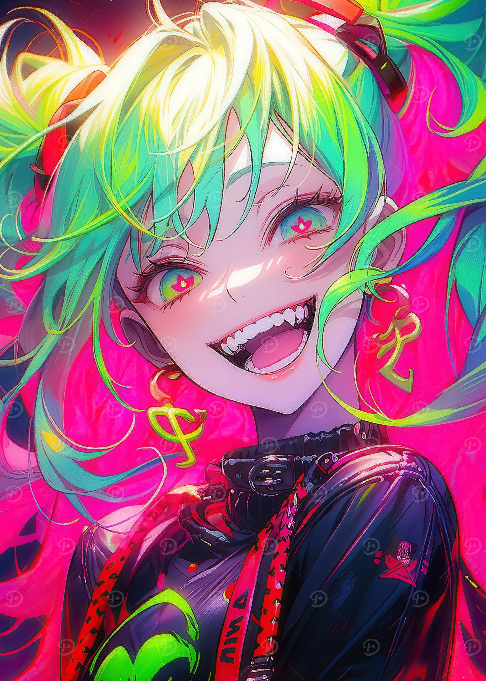 Anime Girl with Green Hair