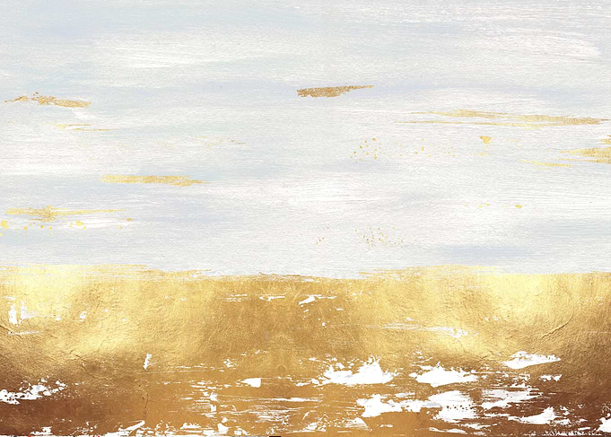 Abstract Gold and Blue Painting