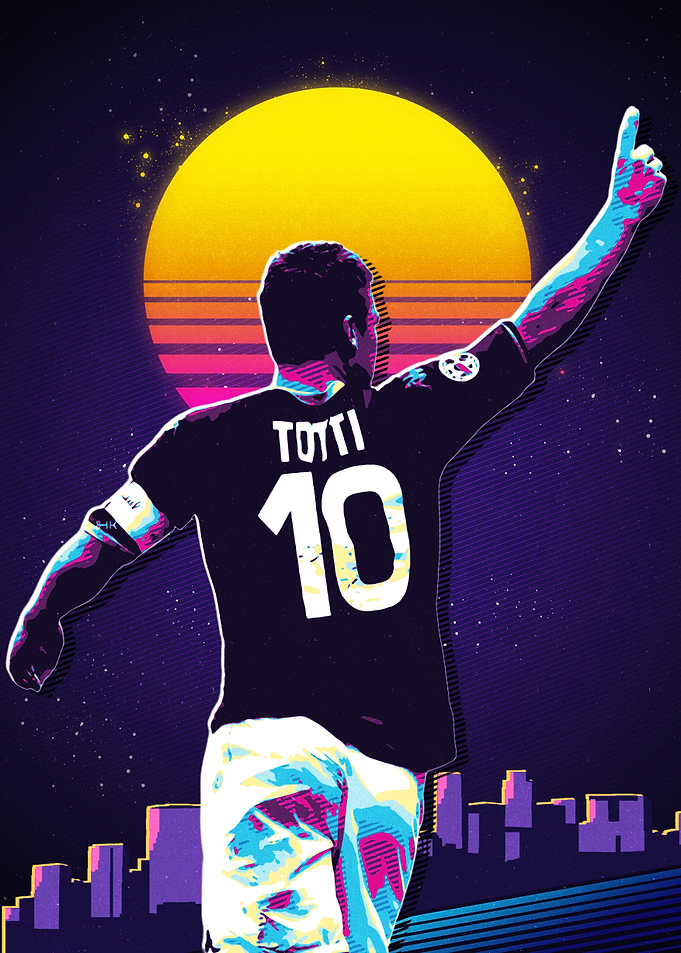 Totti Retro Football Art