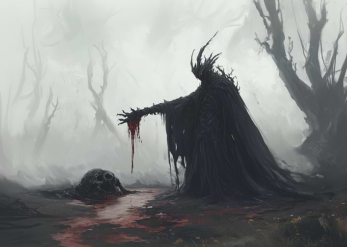 Dark necromancer in Foggy Forest