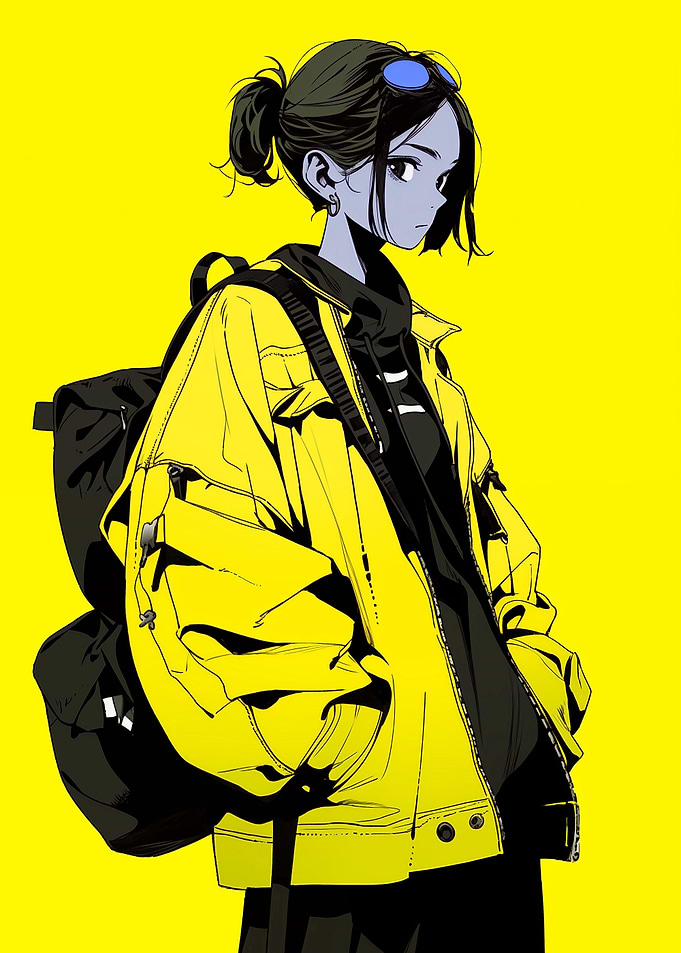 Anime Girl in Yellow Jacket