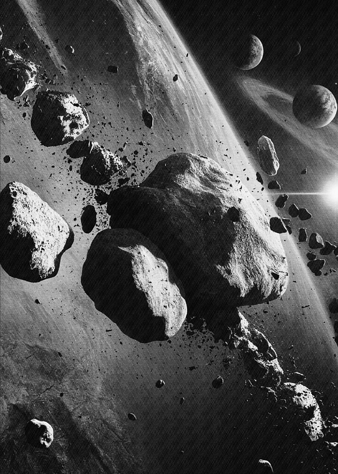Asteroid Field in Space