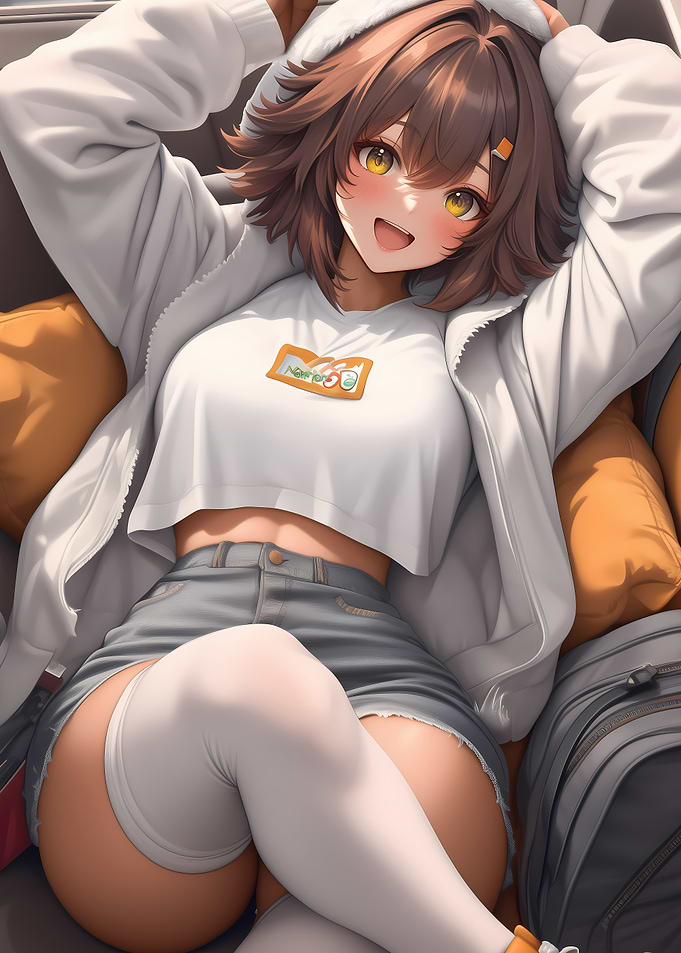 Anime Girl in White Hoodie