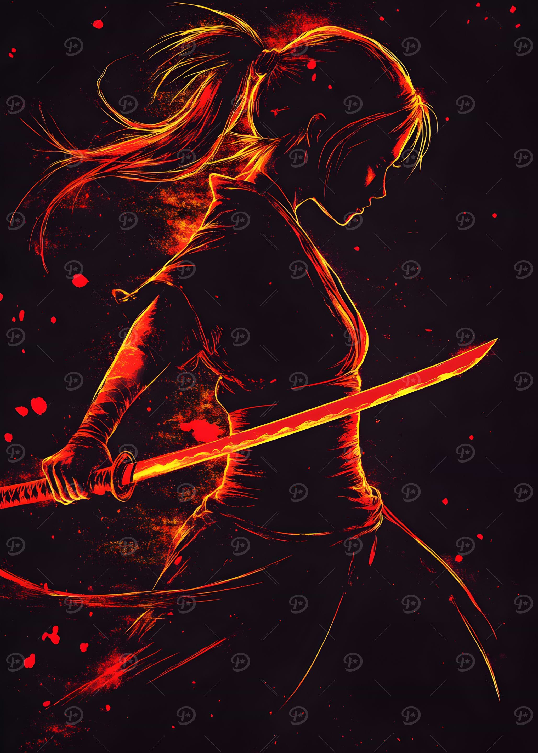 Fiery Samurai Woman