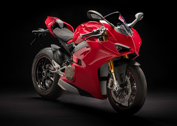 Red Ducati Panigale V4 Motorcycle