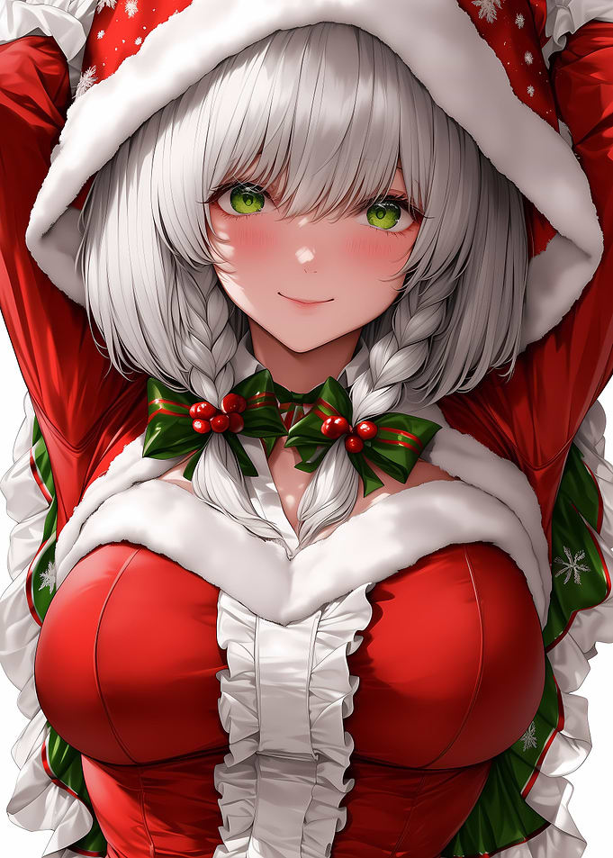 Anime Girl in Santa Outfit