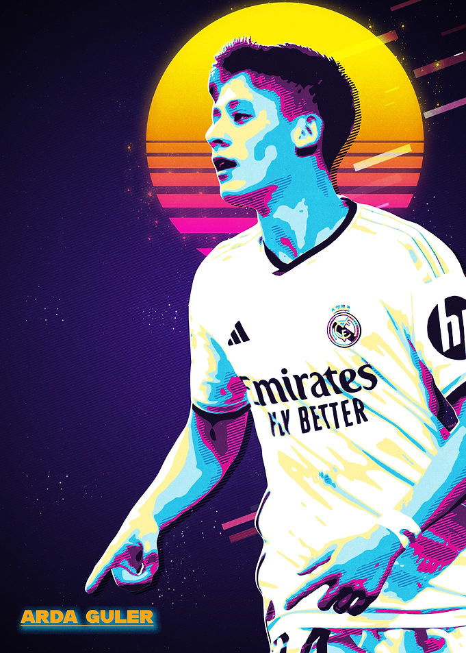 Arda Güler Retro Football Art